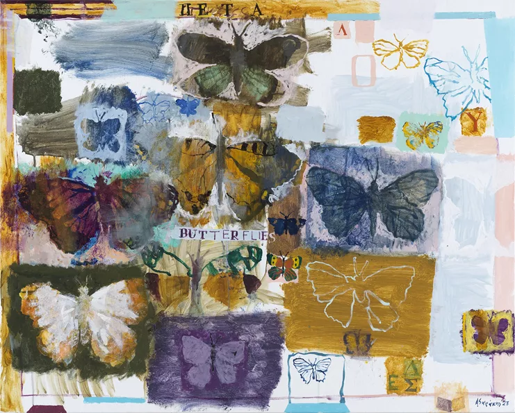 "Συλλογή" (Collection), Acrylics on canvas, 2023, 80X100cm