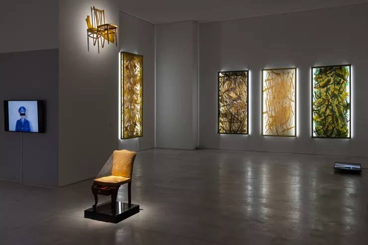 Άποψη εγκατάστασης έκθεσης: &quot;Χρόνος στα χέρια μου. Λήδα Παπακωνσταντίνου. Αναδρομική&quot;