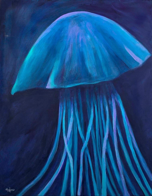 Αντιγόνη Παγώνα, Jelly-Fish, 90x70cm, Ακρυλικά σε καμβά
