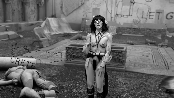 Mary Reid Kelley και Patrick Kelley, &quot;The Rape of Europa&quot;, 2021 (στιγμιότυπo). Βίντεο HD με ήχο, 9&#39; 07&quot;. Ευγενική παραχώρηση των καλλιτεχνών και της Pilar Corrias Gallery, Λονδίνο