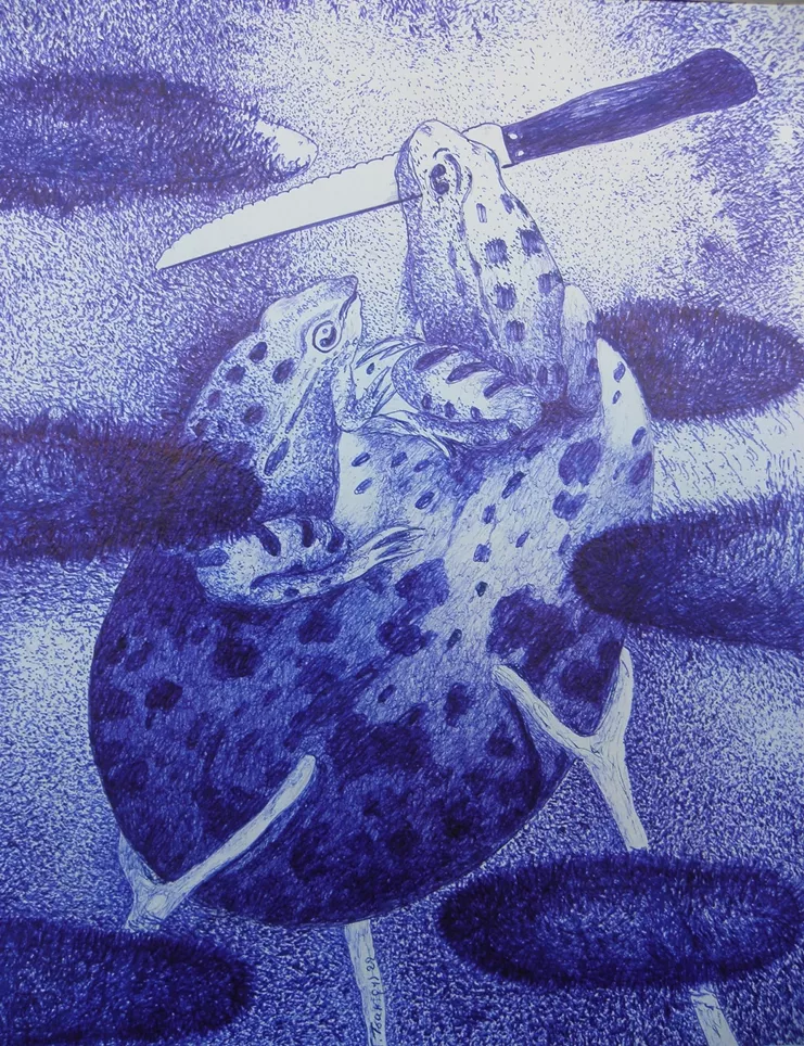 Γιώργος Τσακίρης, Χωρίς τίτλο, 2021-22, μελάνι σε χαρτί, 45 x 30 εκ.