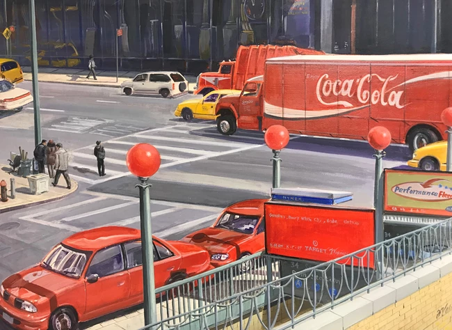 Γιάννης Νομικός, 8η Avenue New York, 55x70cm, Ακρυλικό σε καμβά