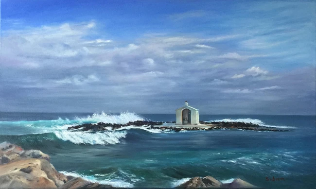 Summer Vibes Sidan Ghazi, Crete, 60x100cm, Λάδια σε καμβά