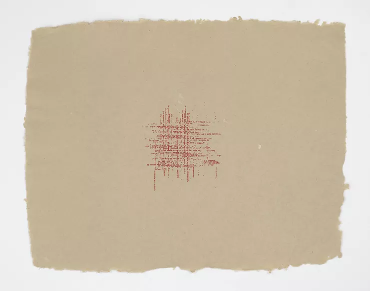 Νίνα Παπακωνσταντίνου, &quot;Φωτιές 2&quot;, 2024. Aρχειακοί μαρκαδόροι σε χειροποίητο γιαπωνέζικο χαρτί, 67 x 85 εκ. Παραχώρηση της καλλιτέχνιδας και της Citronne Gallery.