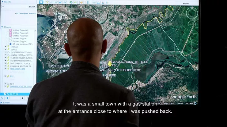 Witness mapping his trajectory. (Forensic Architecture)