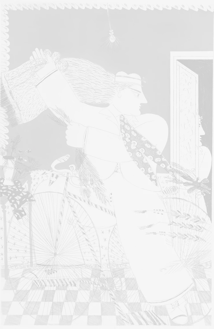 Αλέκος Φασιανός, «Ποδηλάτης σε πλακόστρωτο», 1989, οξυγραφία &amp; τονική οξυγραφία, 2 μήτρες ψευδαργύρου διαστάσεων 50 x 32 εκ.