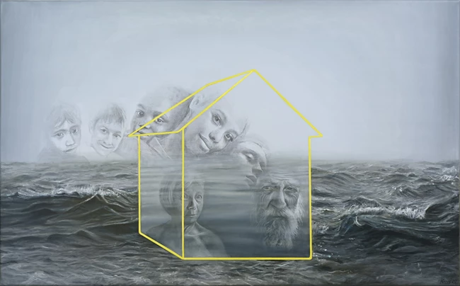 Βασίλης Πέρρος Απάγκιο,2021,Λάδι σε καμβά