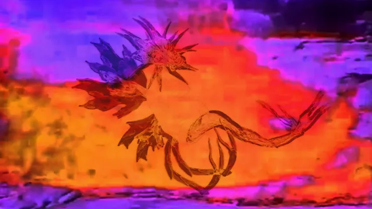 «Eros walks volcanic conjuring», κινούμενη εικόνα - βιντεοεγκατάσταση, 5’, 2023.