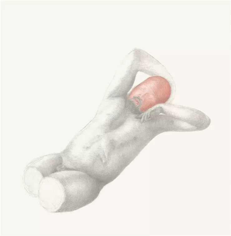 &quot;Στην Αριάδνη (στο χέρι)&quot;,  2021, στύλος χρυσού 24Κ, στύλος αργύρου και γκουάς σε χαρτί 20,32 x 20,32 εκ.