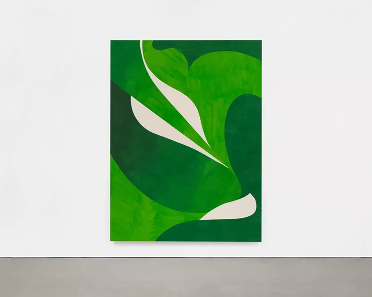 Sarah Crowner, «La Verdure», 2024 Acrylic on canvas, sewn 96 x 72 inches (243.8 x 182.9 cm) © Sarah Crowner Photo: Maris Hutchinson. Courtesy Gagosian