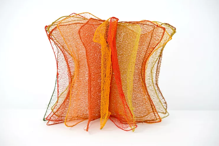 Franca Sonnino, Libro d’autunno (Autumn Book),  2023 iron wire and bobbin thread 29 x 21 x 8 cm