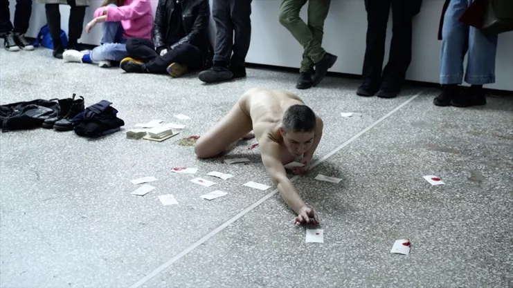 Georgia Sagri, Rent (2009), 2023, performance January 5th 2023 The Breeder, 60 min. Video still. © Georgia Sagri