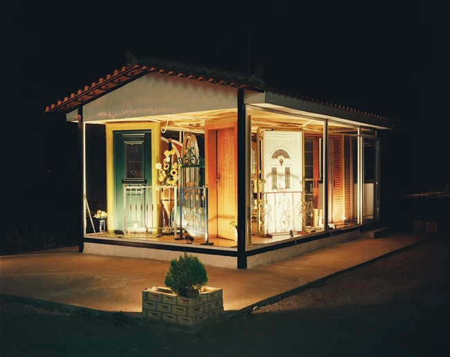 Κατασκευή _ Construction (HOTEL SPLENDID) from the Greek Party series, Nea Artaki, 1999-2003, 123x100cm