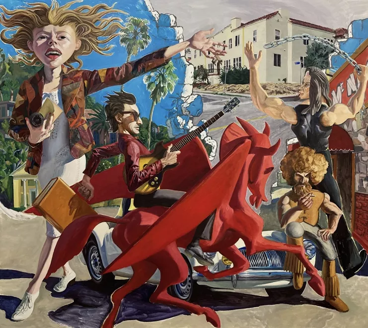 Justin John Greene, &quot;Sunset Boulevard&quot;, 2023, λάδι σε καμβά, 162.5 x 183 εκ