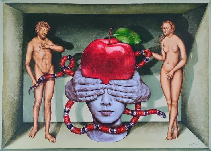 THE ILLUSION OF GOOD AND Bad, 50x70cm,acrylic on canvas, 2022