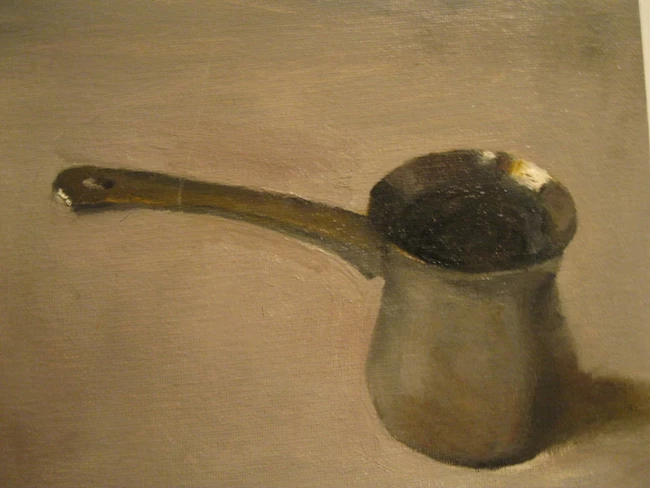 To μπρίκι, λάδι σε καρτολίνα, 18 x 24 cm