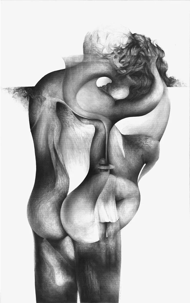 Σωτηρία Αλεβίζου, 151x95 εκ. Μολύβι σε χαρτί