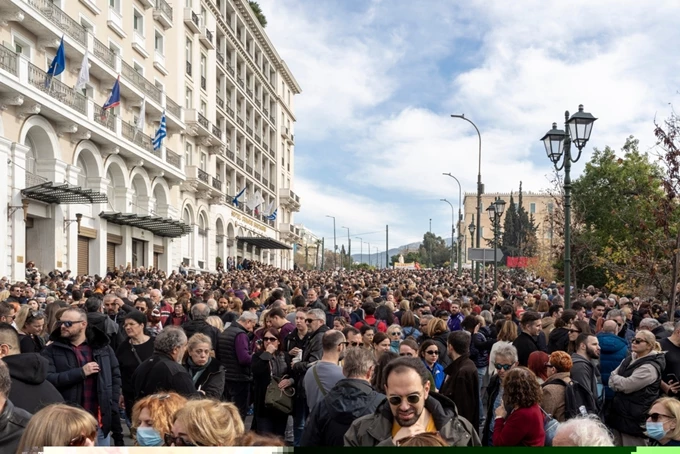 Τέμπη συγκέντρωση Σύνταγμα