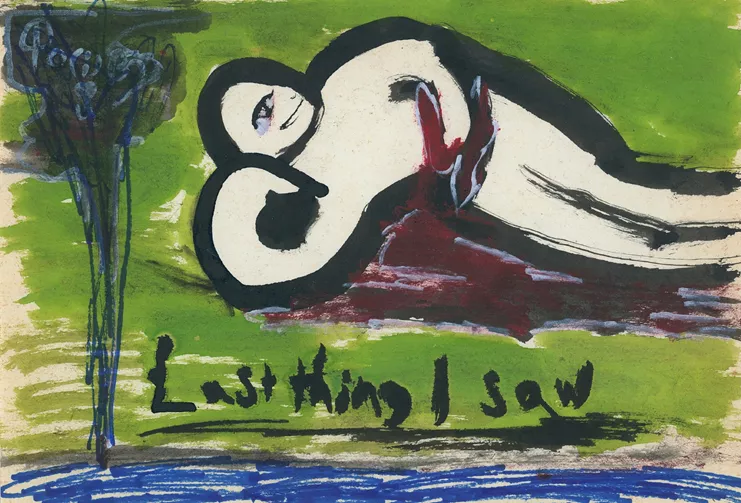 &quot;Εις την κοιλάδα κοιμώμενος&quot;, 2022, μελάνη σε χαρτί, 16,5 × 24,5 εκ.