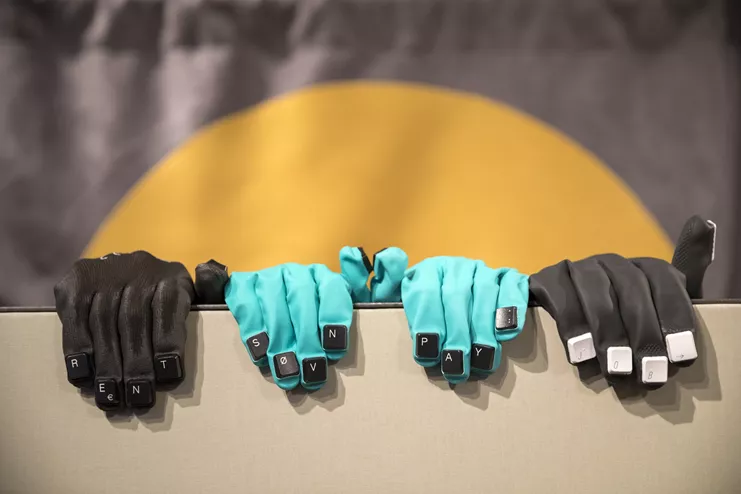 Hannah Toticki. Apron for Backwards Domestic Labour #2, 2016. PVC coated polyester, artificial fur, polyester, 165 x 115 x 125 cm Courtesy of the artist