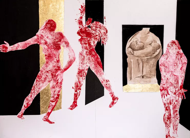 «Μήδεια», μικτή τεχνική σε χαρτί, 110 χ 150 εκ., 2022