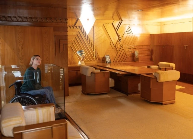 Frank Lloyd Wright’s 1930s Kaufmann Office at V&A East Storehouse.