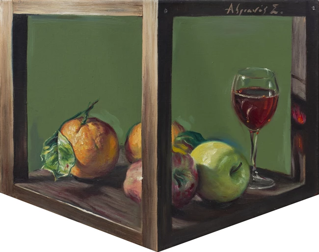 Αδριανός Σωτήρης Νεκρή φύση με κρασί