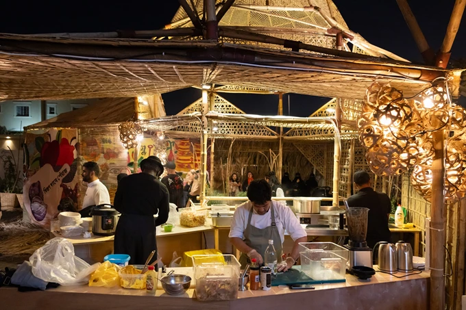 Britto Arts Trust, Palan & Pakghor (The Kitchen Garden & The Social Kitchen), Diriyah Biennale, Photo by Marco Cappelletti, Courtesy of the Diriyah Biennale Foundation