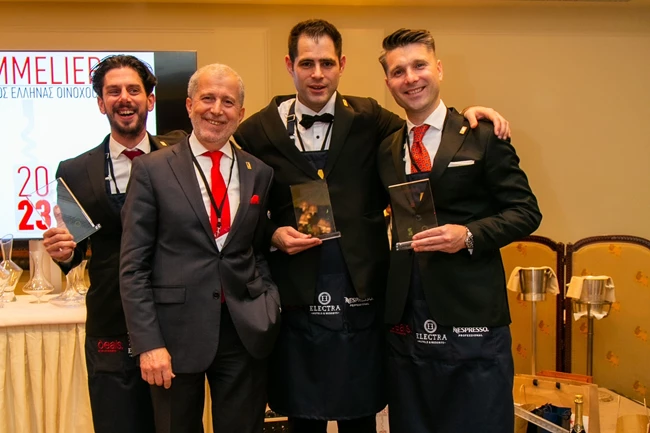 2023 SOMMELIER_3 FINALISTS WITH ANDREAS MATTHIDIS.jpg