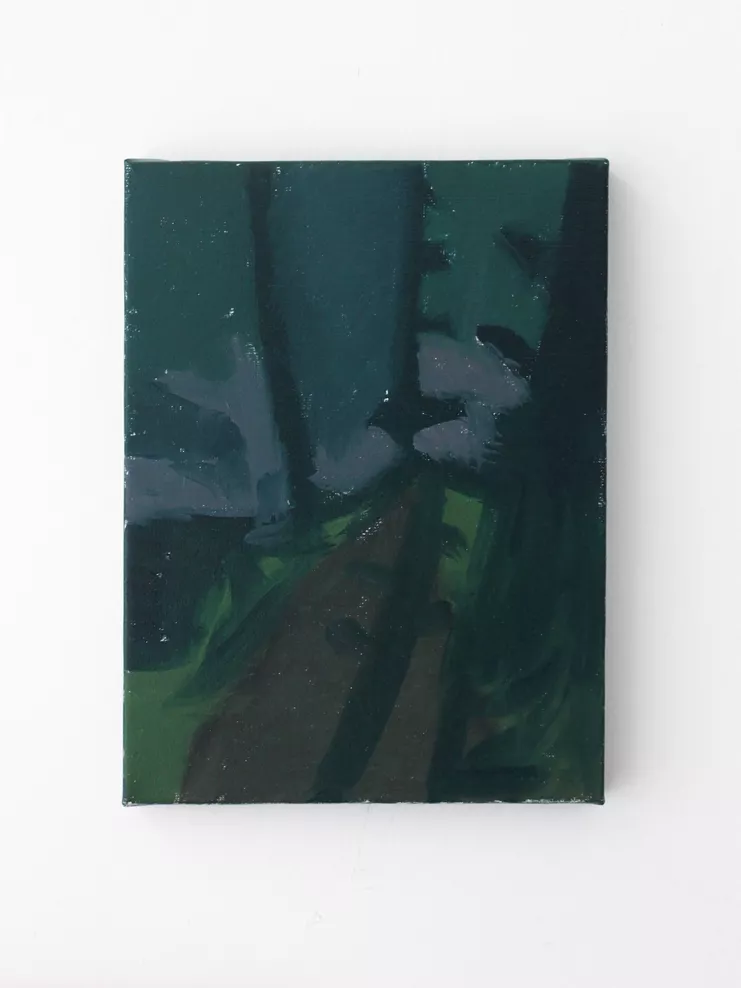 Efeoglou Dimitris, «Study for Landscape With Trees» 2023, oil on linen, 40 x 30cm