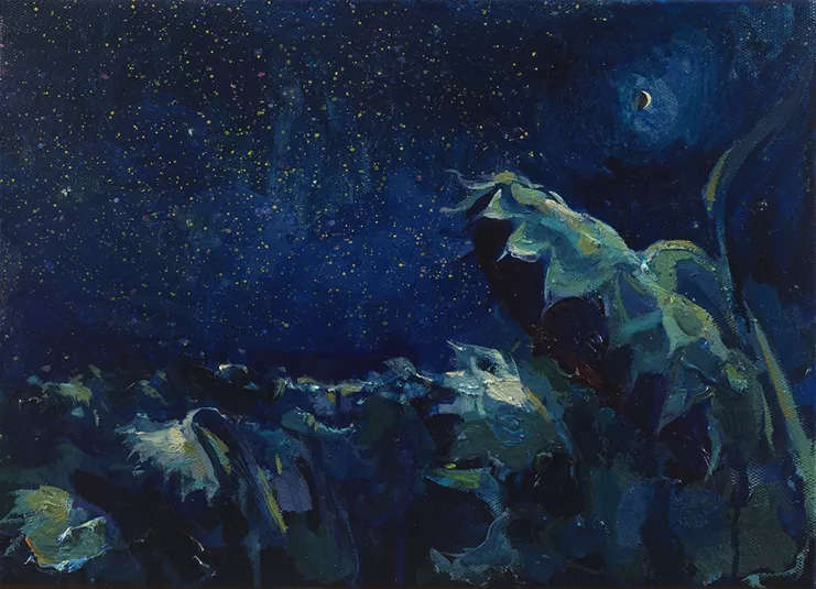 Golemas Miltos, «ΑΥΞΩΝ ΜΗΝΙΣΚΟΣ» 25Χ35, Oil on canvas, 2023