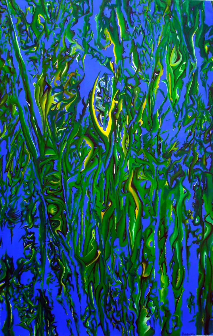 Pino Pandolfini, «Βλαστοί στον ήλιο», 1976, χαλκογραφία, 35 x 50 εκ.