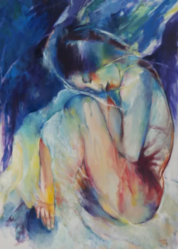 &#39;&#39;ΑΣΤΡΙΚΟ ΠΕΠΛΟ&#39;&#39;, 2020, Λάδι σε καμβά, 70x100 εκ.