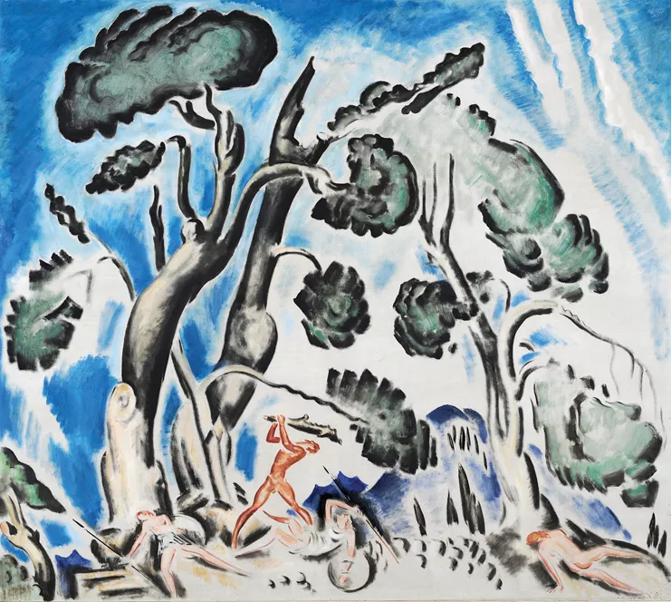 Μάχη του Ηρακλή με τις Αμαζόνες, 1921-1927. Λάδι σε καμβά. Δωρεά Σοφίας Παρθένη. Εθνική Πινακοθήκη-Μουσείο Αλεξάνδρου Σούτσου - αρ. έργου 6503