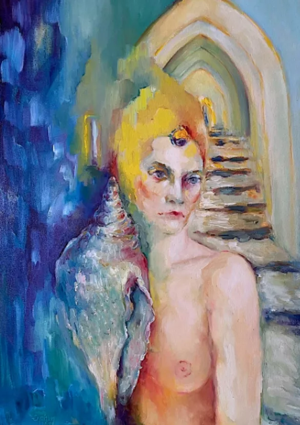 &#39;&#39;ΣΕΙΡΗΝΑ&#39;&#39;, 2022, Λάδι σε καμβά, 50x70 εκ.