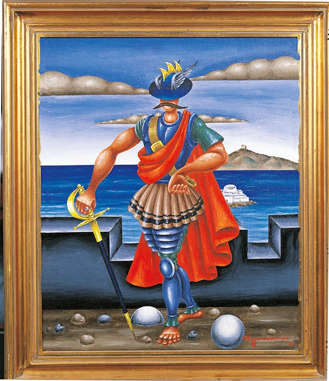 Νίκος Εγγονόπουλος, Ο Μερκούριος Μπούας, 1971, Λάδι σε μουσαμά, 55 x 45 εκ, Συλλογή Ιδρύματος Ωνάση