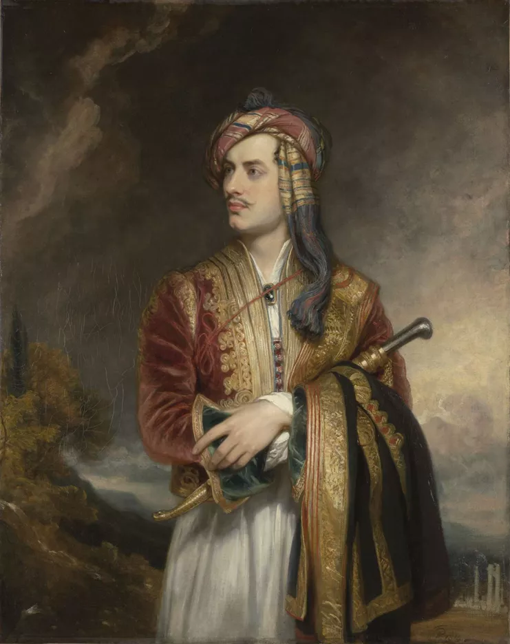 Thomas Phillips (1770-1845), &quot;George Gordon Noel Byron, ο 6ος Βαρώνος Byron (1788-1824), ποιητής&quot; 1813, ελαιογραφία σε καμβά. Δάνειο από την Βρετανική Κυβερνητική Συλλογή (1976) Μουσείο Μπενάκη Ελληνικού Πολιτισμού