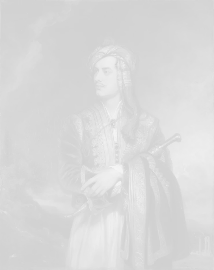 Thomas Phillips (1770-1845), &quot;George Gordon Noel Byron, ο 6ος Βαρώνος Byron (1788-1824), ποιητής&quot; 1813, ελαιογραφία σε καμβά. Δάνειο από την Βρετανική Κυβερνητική Συλλογή (1976) Μουσείο Μπενάκη Ελληνικού Πολιτισμού