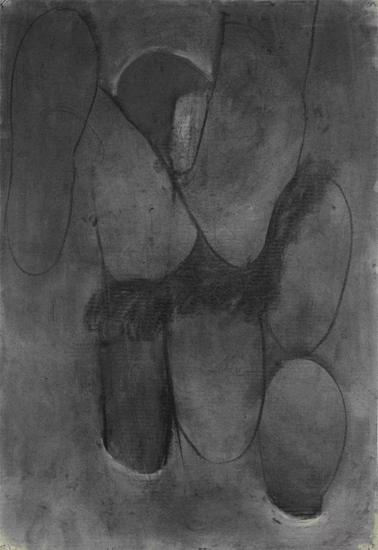 Μάκης Θεοφυλακτόπουλος, Χωρίς τίτλο, 1989, γραφίτης σε χαρτί, 112 x 77 cm.