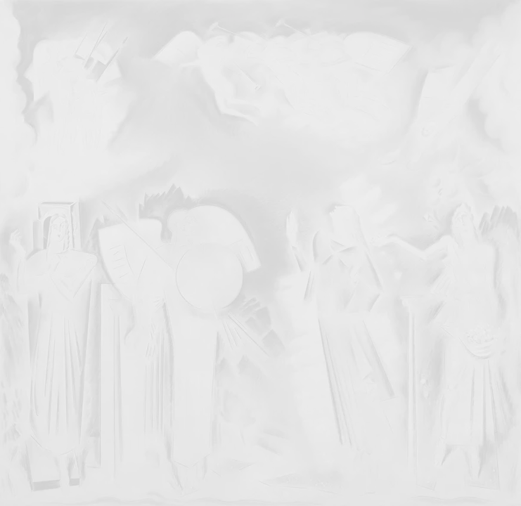 Αποθέωση του Αθανασίου Διάκου, πριν από το 1933. Λάδι, μολυβοκάρβουνο και μολύβι σε καμβά 371 x 380 εκ. Δωρεά Σοφίας Παρθένη. Εθνική Πινακοθήκη-Μουσείο Αλεξάνδρου Σούτσου - αρ. έργου 6506