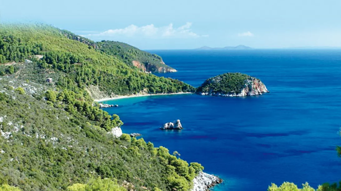 Σκόπελος: Πράσινο-τιρκουάζ σημειώσατε Χ