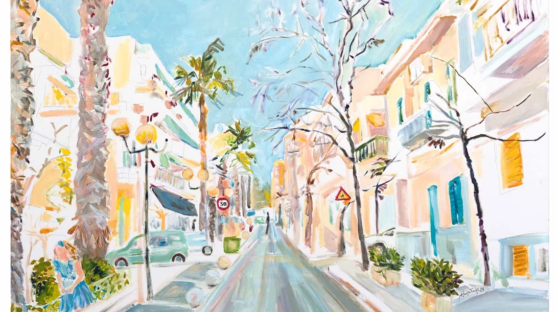 Η Αφροδίτη Παπαδουλή γεμίζει τον καμβά της με εικόνες της Αθήνας