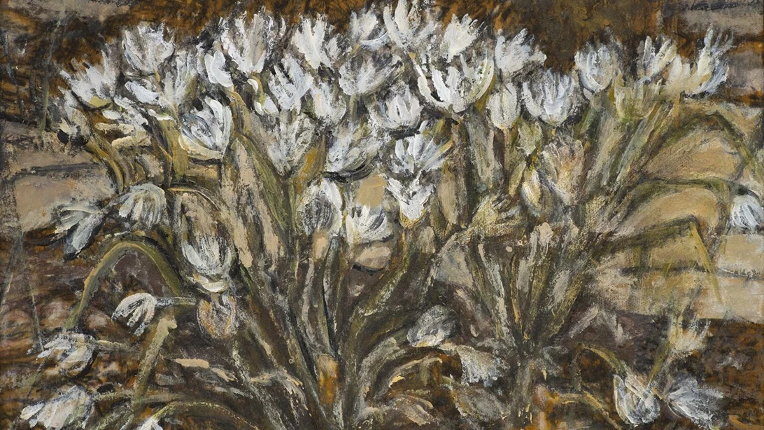 Η εικαστικός Αγγέλα Βορεάδου ζωγραφίζει "Άνθη της πέτρας"