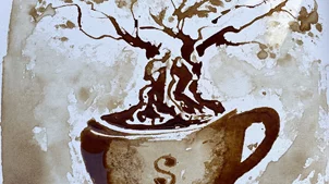 Δύο μέρες τέχνης φτιαγμένης από καφέ