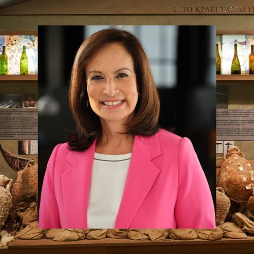 Η Άννα Διαμαντοπούλου στο Μουσείο Οίνου Γεροβασιλείου