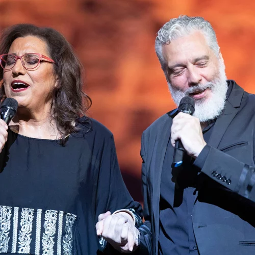 Η Μαρία Φαραντούρη και ο Τάσης Χριστογιαννόπουλος στο Μέγαρο Μουσικής Αθηνών