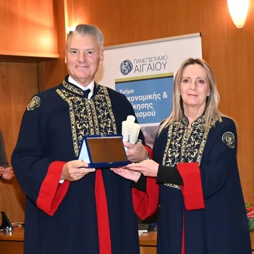 Δρ. Ιωάννης Παράσχης: Επίτιμος Διδάκτορας του Τμήματος Οικονομικής και Διοίκησης Τουρισμού του Πανεπιστημίου Αιγαίου ο CEO του Διεθνούς Αερολιμένος Αθηνών