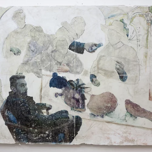 Στην έκθεση "Fleshscape" ο Αντώνης Αντωνίου υιοθετεί ως βασικό υλικό τον γύψο