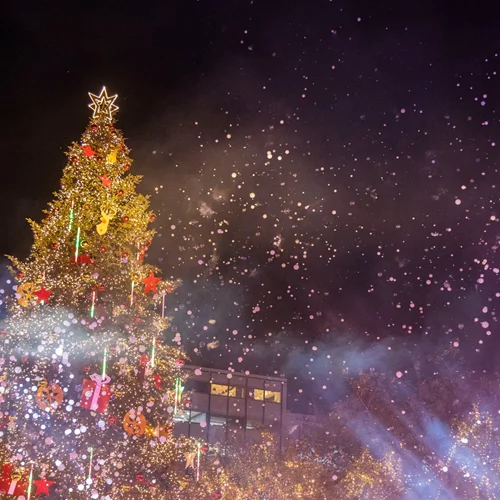 Δείτε φωτογραφίες από τη χριστουγεννιάτικη φωταγώγηση στο Σύνταγμα