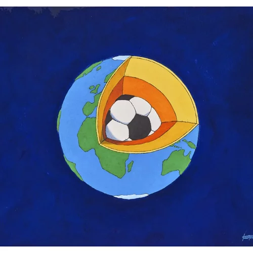 "Η μπάλα της αλληλεγγύης": Ο Μιχάλης Κουντούρης αναδεικνύει την Εθνική Αστέγων και το Παγκόσμιο Κύπελλο με γελοιογραφίες